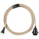 9.8ft Plug in Hanging Light Fixture,Pendant Light Cord with Switch Plug in Vintage Hanging Lamp Cord with Twisted Hemp Rope Pendant Lamps Socket E26 for Farmhouse Living Room Bedroom Cable DIY
