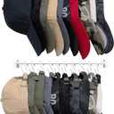 Mkono Hat Rack for Wall Baseball Cap Organizer Hanger with 20 Hooks Modern Metal Hat Holder Wall-Mounted Caps Display for Closet Door Bedroom Entryroom Laundry, Set of 2, White (Small)