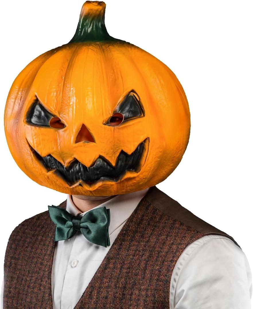 CreepyParty Halloween Jackolantern Pumpkin Face Head Masks Novelty Scary For Party and Trick or Treat