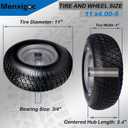11x4.00-5 Lawn Mower Tires Flat Free, 11x4-5 Tire and Wheel, Zero Turn Front Tires, with 3/4" & 5/8" & 1/2" Bearings, 3.4"-5.9" Centered Hub, 11x4.00-5 Solid Tires, 2 Pcs, 11x4.00-5 Multi-trac Tread