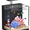 Beta Fish Tank, 2 Gallon Betta Fish Aquariums with Filter & Light, for Men, Fish Tanks for Kids & Starter, Black