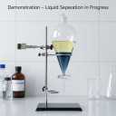 QWORK 1000ml Heavy Wall Conical Separating Funnel with 24/29 Fitting and PTFE Stopcock + Laboratory Distillation Support Rack for Titration Extraction