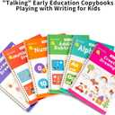 2 x Magic Grooved Writing Practice Books for Kids with Disappearing Ink Pens Grips, Reusable Handwriting Workbooks 6 Pcs, Letter Tracing Copybook for Kindergarten Ages 3-8
