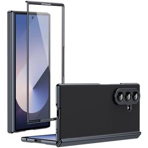 AKABEILA Case for Samsung Galaxy Z Fold7 5G Case with Magnetic Power Vehicle Mount Hard PC Bumper Anti-Fall Slim Non-Slip Folio Flip Phone Case Cover AG-Black