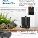 AQQA Aquarium Filter Fish Tank Sponge Filter Whisper Submersible Filters for Aquarium Foam Filter for Freshwater & Saltwater(Medium for 20-110 Gallon)