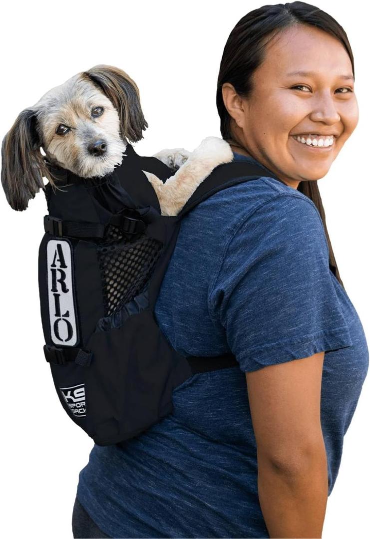 K9 Sport Sack Air 2 - Small, Jet Black - Ideal for Dogs with 13-16 Back Length - Durable, Breathable Backpack-Style Carrier - Perfect for Walks, Short Hikes & Public Transportation