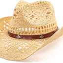 WQWOVRVO Cowboy Hat,Cowgirl Hat,Cowboy Hats for Women/Mens/Straw Wide with Shapeable Brim Cowboy Hat for Womens/White/Black.