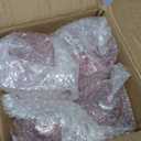 Jingmore 12 Pcs 13oz Reusable Plastic Wine Glasses, Detachable Wine Glasses with Stem, Unbreakable Champagne Flutes, Crystal Pink Goblet for Christmas Party Bar Restaurants Wedding Toasting (Crystal)