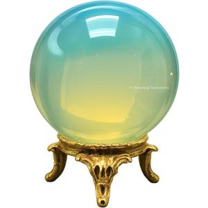 Amazing Gemstone Opalite Crystal Ball with Stand - 1.5" Inches Crystal Sphere Meditation Balls for Witchcraft and Decorative Balls