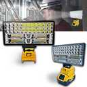 Cordless LED Work Light for Dewalt 20V Battery，90W 5400LM Wide Beam Flood Light with Two USB Charging Port Flashlight for Emergency,Workshop,Garage.(No Battery)