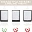 MOROCK Slim Case for All-New Kindle(11th Generation,2024/2022 Release,Model No. RS23CV/C2V2L3), Lightweight Glitter PU Leather and PC Clear Acrylic Back Cover, Auto Sleep/Wake, Glitter White