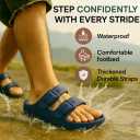 Trailvia Comfortable Footbed Sandals for Men & Women  Adjustable Buckle & Arch Support, Waterproof Summer Slides for Outdoor, Beach & Everyday Adventures (Navy)