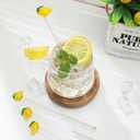 SiliFine 6 Pcs Lemon Glass Swizzle Sticks - 8'' Glass Drink Stirrers, Cocktail Stirring Rod, Reusable Mixing Sticks, Coffee Bar Accessories for Christmas Party Supplies