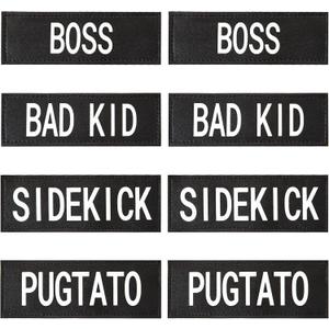 2 x AUROTH Dog Patches 8 Pieces, Dog Vest Patches with Hook Backing for pet Vest Harnesses, Pet Carrier, Personalized Patches Glows in The Dark Size M (M-4.5X1.5, Series 2)