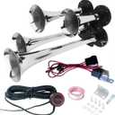 Train Horn for Truck 178DB Super Loud Air Horns 4 Trumpet Horns Kit with 150 PSI 12V Air Compressor for Truck Car Jeep SUV Train Boat (12v air horn kit)