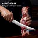 YOTSUBA Butcher Knife, 10 Inch Breaking Knife, Razor Sharp High Carbon Steel Curved Carving Knives for Meat Cutting with Ergonomic Handle, Slicing Brisket Knives for kitchen with Gift Box