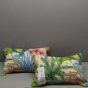 Pillow Perfect Outdoor/Indoor Pillows, Lumbar - 11.5" x 18.5", Blue Coral Bay 2 Count