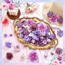 Geosar 120 Pcs Artificial Flowers Bulk Mini Silk Flower for Crafts Fake Small Flowers Heads Floral Arrangement Decor for Spring DIY Wreath Wedding Bouquet Decoration(Purple,Coquette Style)