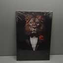 OAAPITI Lion In Suit Wall Art Gentleman Lion With Rose Canvas Print Elegant Animal Art for Living Room Bedroom Bathroom Modern Home Decoration(Artwork-6,16"x24")