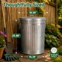 Gardenised Round Galvanized Steel, 26 Gallon Trash Can with Lid - Durable Metal Bucket for Backyard, Lawn, Garden and Yard Use - Weather-Resistant Garbage Can for Indoor and Outdoor, 28-inch