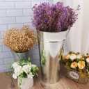 2 Pcs 15 Inch High Galvanized Metal Vase, French Flower Bucket Vases, Galvanized Vase for Any Farmhouse, Modern, or Traditional Setting.