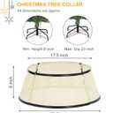 SUNNYPARK Metal Christmas Tree Collar Decoration, 23.5 Inches Diameter Indoor Outdoor Cream Tree Collar for Artificial Trees Christmas Tree Ring for Holiday Party Decoration
