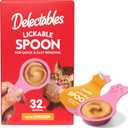 Delectables Lickable Spoon Handheld Wet Cat Treats Made with Real Chicken, Quick & Easy Creamy Puree, Mess Free, Grain-Free, No Added Fillers, No by-Products, No Added Preservatives, Chicken 32ct (EXP 07/16/27)