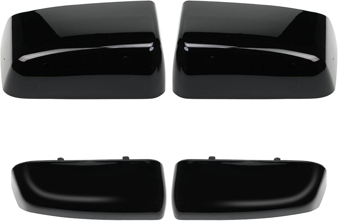 23444125 1Pair Black Clip On Tow Mirror Cover Caps fits Silverado Sierra 2014-2019 Left & Right Side Replaces 23444126 23444119 23444120 Glossy Black