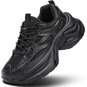 Women's Chunky Sneakers Fashion Platform Casual Dad Shoes Comfortable Walking Running Sport Work Gym Athletic (8, All Black)