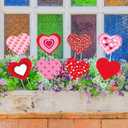 Bucherry 12 Pcs Valentine's Day Love Gnome and Heart Shape Planter Stakes Valentines Day Decorative Garden Yard Stakes Valentines Flower Pots Signs for Home Anniversary Party Outdoor Lawn Decor