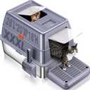 XXXL Stainless Steel Litter Box with Lid Extra Large 28"L*20"W*18.1"H Metal Cat Litter Boxs, Jumbo Enclosed Removable Litter Box High Sides For Big Cats, with Cat Litter Scoop, Leak-Proof, Easy to Clean