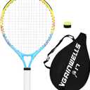 17" Kids Tennis Racket, Lightweight and Durable, Including 1 Toddler Tennis Racket and 1 Replacement Grip Tapes (Yellow Blue)
