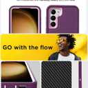 AICase for Samsung Galaxy S23 Plus Case Built-in Kickstand with Glass Screen Protector,Heavy Duty Drop Protection Full Body Rugged Shockproof Military Protective Tough Durable S23+Plus 6.6"_4 (Burgundy/Light Coral+Glass Protector/Camera Lens)