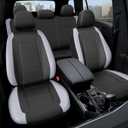 Premium Waterproof Car Seat Cover Full Set, Front and Rear Split Bench Seat Covers for Cars with Thicker Padding, Easy to Install Car Seat Cover Set (Grey)