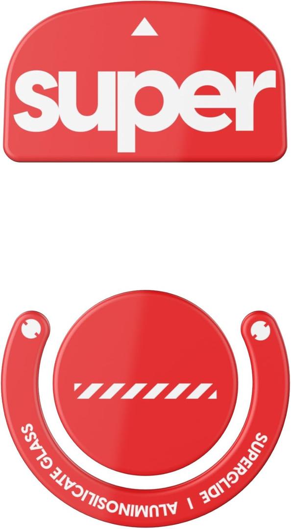 Superglide2 Glass Mouse Skates for Logitech G Pro X Superlight (Red) - Controllable Speed Surface, Polished Edge, Ultra Smooth Durable Gaming Feet (Type-C, Red)