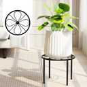 Plant Stand Plant Riser - Metal Flower Stand for Garden Home, Anti-rust Plant Holder for Multiple Plant Indoor or Outdoor. (7.9in Leaf, Black)