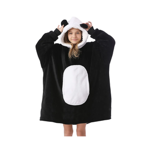 Kipswiza Panda Blanket Hoodie for Kids 6-12 Girls Boys Birthday Gifts, Soft Cozy Sherpa Oversized Wearable Blankets, Kids