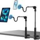 1 Pack CPLR: EZpod Magnetic Tablet & Cell Phone Holder Mount for Bedstand | Desktop Compatible with MagSafe for iPhone 16 15 14 13 Pro Max Mini with 360° Rotation and Flexible Gooseneck Tabletop Clamp Stand