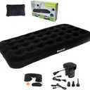 Twin Size Single Camping Air Mattress Bed with Air Pump,Inflatable Travel Air Mattress,Thickened Portable Blow Up Sleeping Bed Pad for Truck Tent Camping/Home/Hiking(Black)