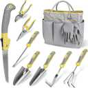 Garden Tool Set, Carsolt 10 Piece Stainless Steel Heavy Duty Gardening Tool Set for Digging Planting Pruning Gardening Kit with Durable Bag Gloves Gift Box Ideal Garden Gifts for Women Men