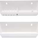 Tip Out Sink Tray, 14inch Sink Front Tip Out Tray for Kitchen and Bathroom Base Cabinet, 2 Packs Pull Out Shelf Home White Organizer