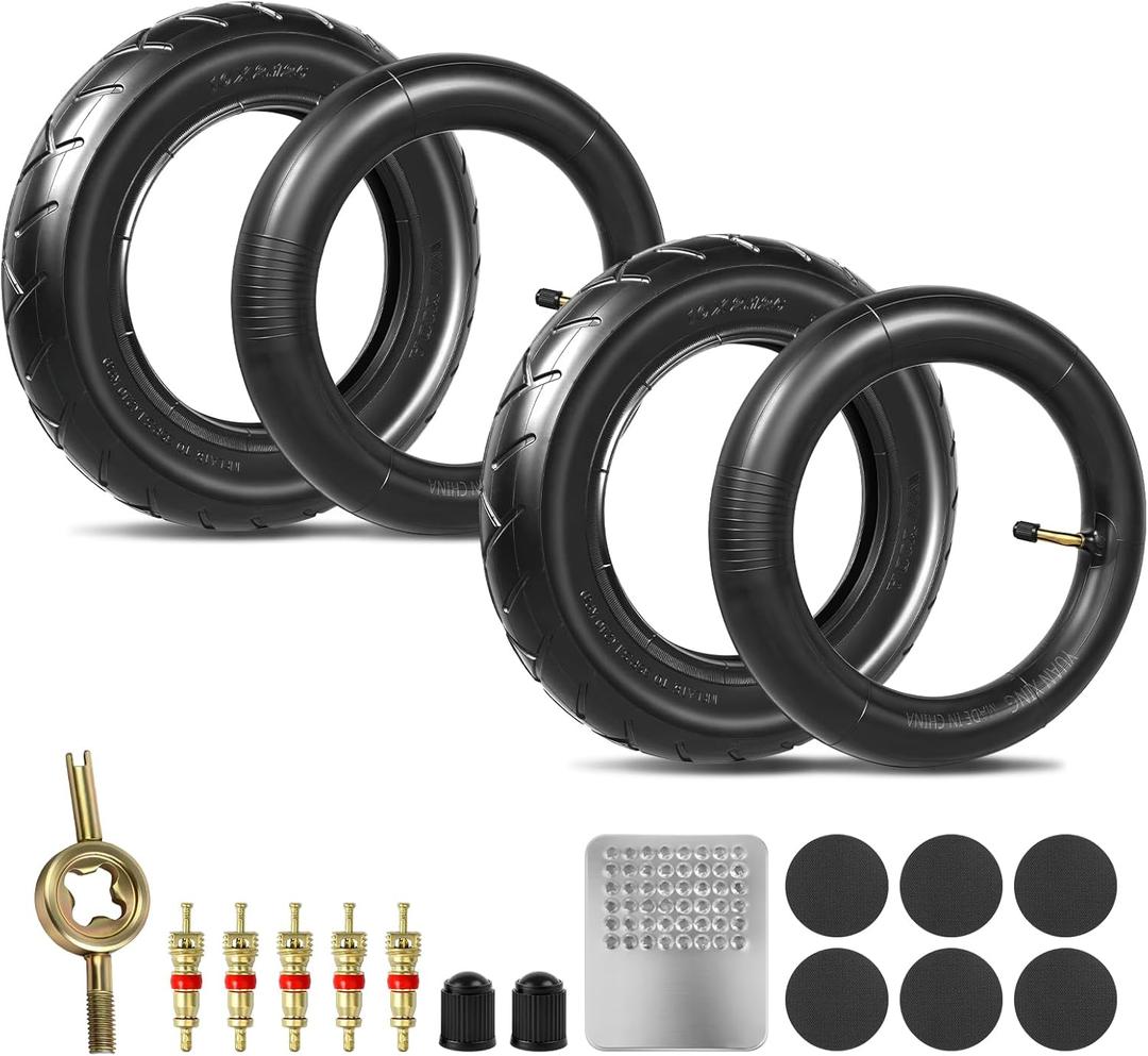 2 Sets 10x2 Electric Scooter Tire & Inner Tube, 10x2.0 54-152 10" e-scooter Tire Replacement, 10x2.125 Scooter Tire Fit for Gotrax G4/G Max Ultra/Tour Xp - With Tire Repair Kit