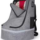 Car Seat Travel Bag for Airplane,Infant Seat Travel Bag with Shoulder Strap,Padded Car Seats Backpack with Reflective Stripes,Large Carseat Carrier Bag Travel Car Seat Cover,Grey