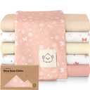 Organic Burp Cloths Baby Boy, Girl - 6-Pack Large 100% Cotton Burping Cloths for Babies, Spit Up Rags, Super Absorbent, Ultra Soft Newborn Rag, Gender Neutral, Machine Washable, Durable (Butterflies)