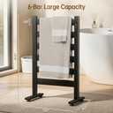 Freestanding Heated Towel Rack Large Capacity, 6 Bars, PTC Fast Heating, Adjustable LED Timer, Auto Shut-Off, High Temperature, Matte Black, for Bathroom & Home