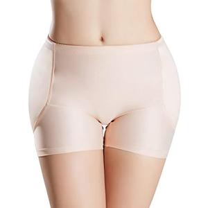 Defitshape Women's Padded Seamless Shapewear Panties Hip Enhancer Underwear Shaper Shorts Nude, X-Small
