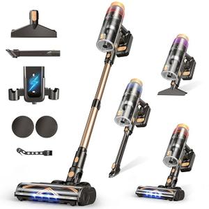 Cordless Vacuum Cleaner, 8 in 1 Vacuum Cleaner for Home with LED Display, 3 Suction Modes, 45mins Runtime Lightweight Stick Vacuum for Home Hardwood Floor, Pet Hair, Carpet