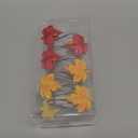 Maple Leaf Shower Curtain Hooks, 12Pcs Thanksgiving Decorative Shower Curtain Hooks, CHICTIE Autumn Fall Leaves Shower Curtain Rings Rustproof for Bathroom Bedroom Room Decor (Red + Yellow)