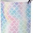 College Laundry Basket for Dorm Bedroom,Dirty Clothes Basket,Laundry Basket with Handles,Kids Girls Room Canvas Hamper Bag,Blankets,Towel,Toy Storage Organizer