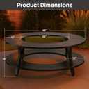 Uniflasy 48" Fire Pit Surround Tabletop for Solo Stove Yukon, Bonfire & Tiki, Portable Protective Barrier Equal Width Design with Firewood Storage Shelf for Safety & Extra Space, Outdoor FirePit Table